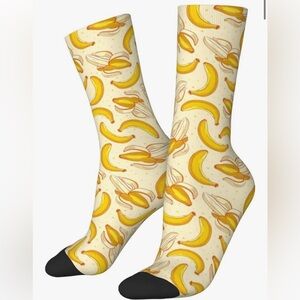 Banana Print Unisex One Size Crew Socks